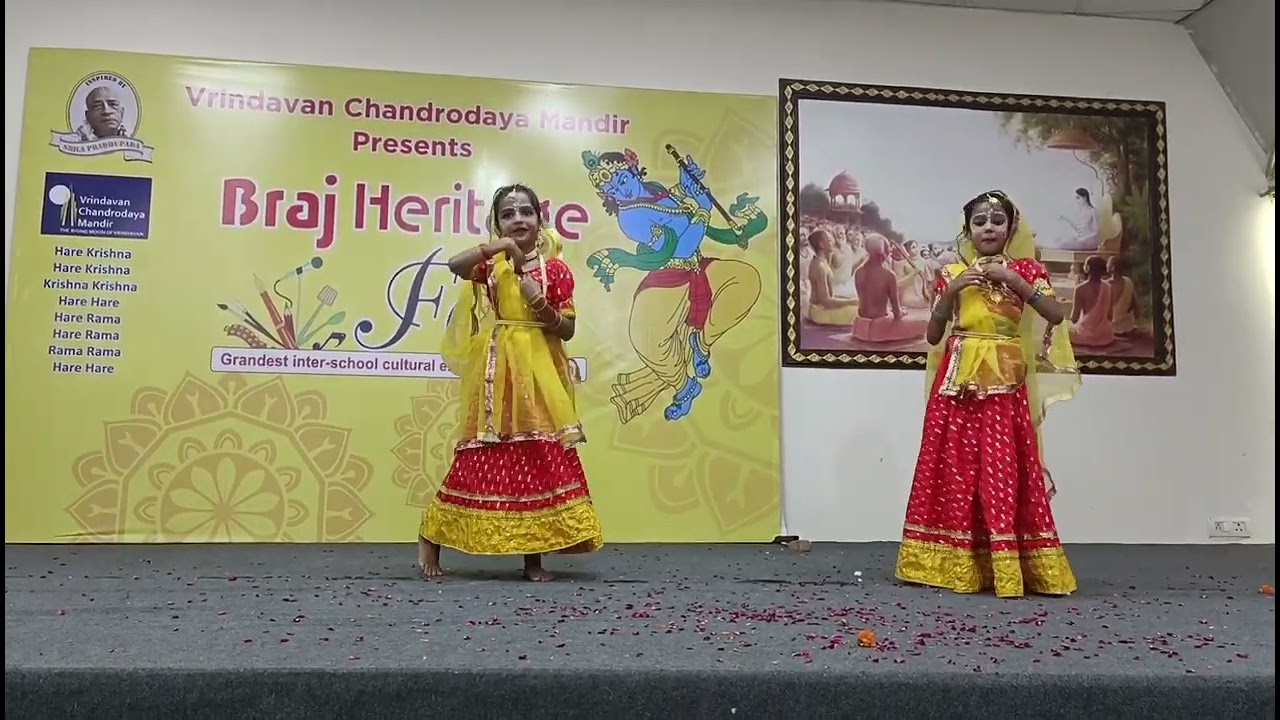 Braj Heritage fest group folk dance performance class 1st to 3rd 03/8/22