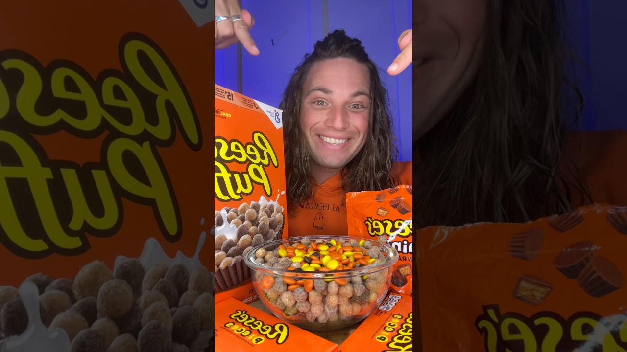 Everything Reese&rsquo;s Cereal 🥣 #cereal #foodie #mukbang #asmr #fyp