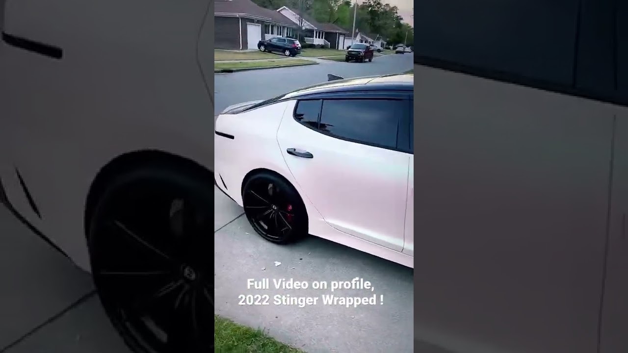Kia Stinger wrapped in Aura Pearl, full video in profile, with a cold start for my custom exhaust !