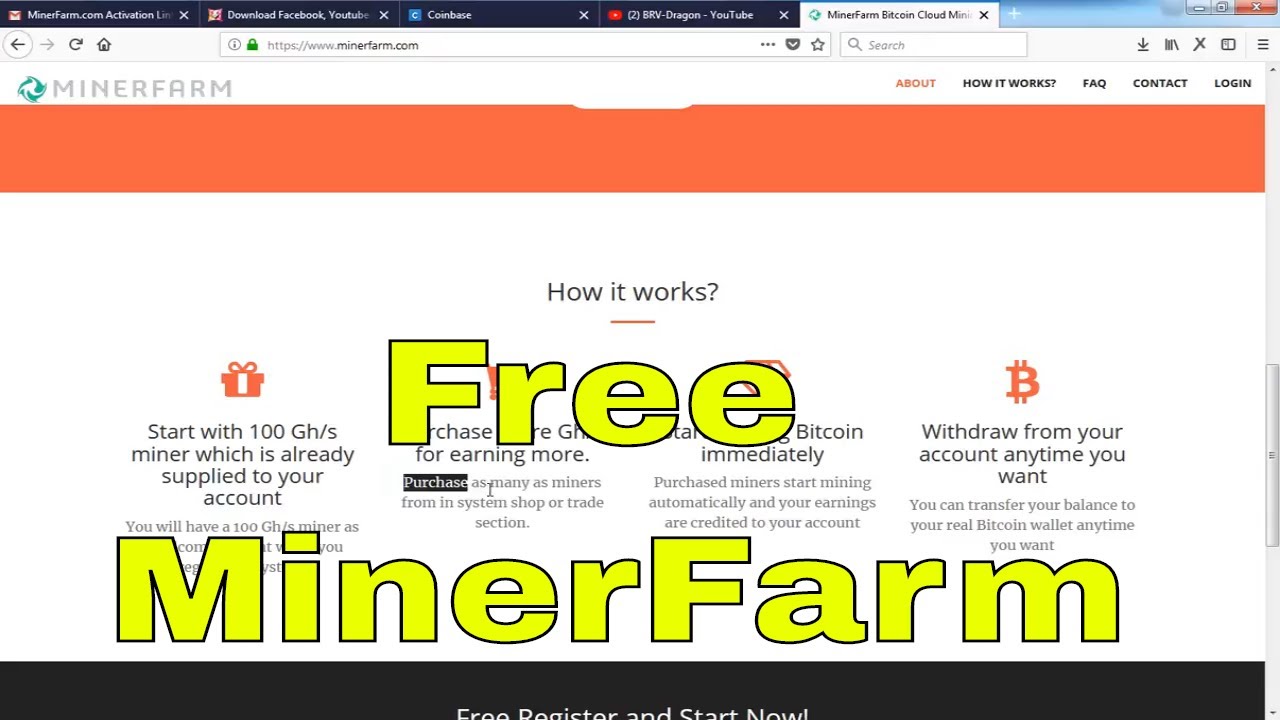 Free MinerFarm Cloud Mining 2018 Bonus 100 GHs Best Auto Bitcoin Pool