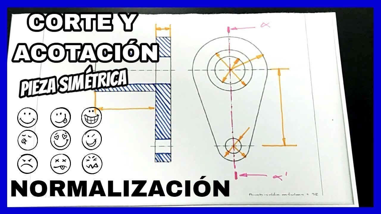 CORTE Y ACOTACIÓN - pieza con CÍRCULOS🧿 concéntricos