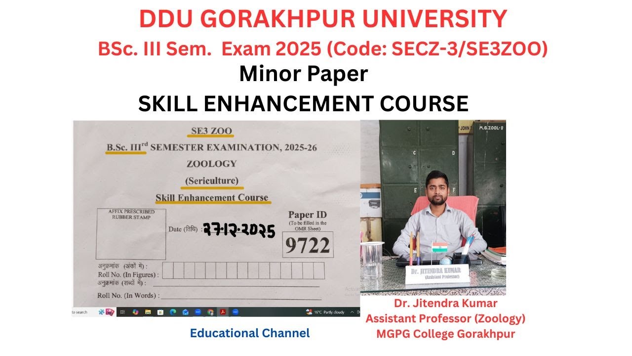 BSc. III Sem. I Minor Paper I 2025  I SERICULTURE I CODE: SECZ-3 I Answer Key I By Jitendra Sir