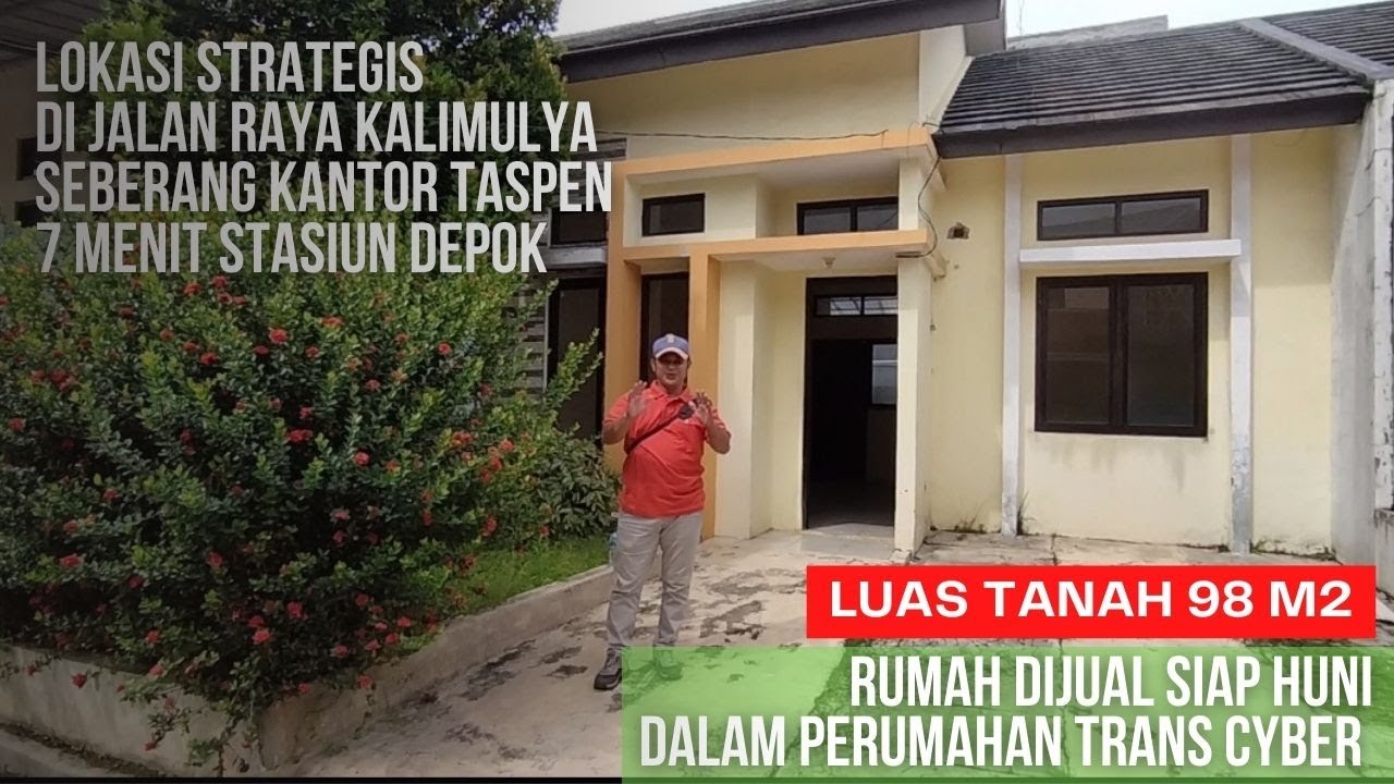 Rumah second dijual dekat Stasiun Depok Lokasi pinggir jalan Raya Kalimulya Cilodong Kota Depok