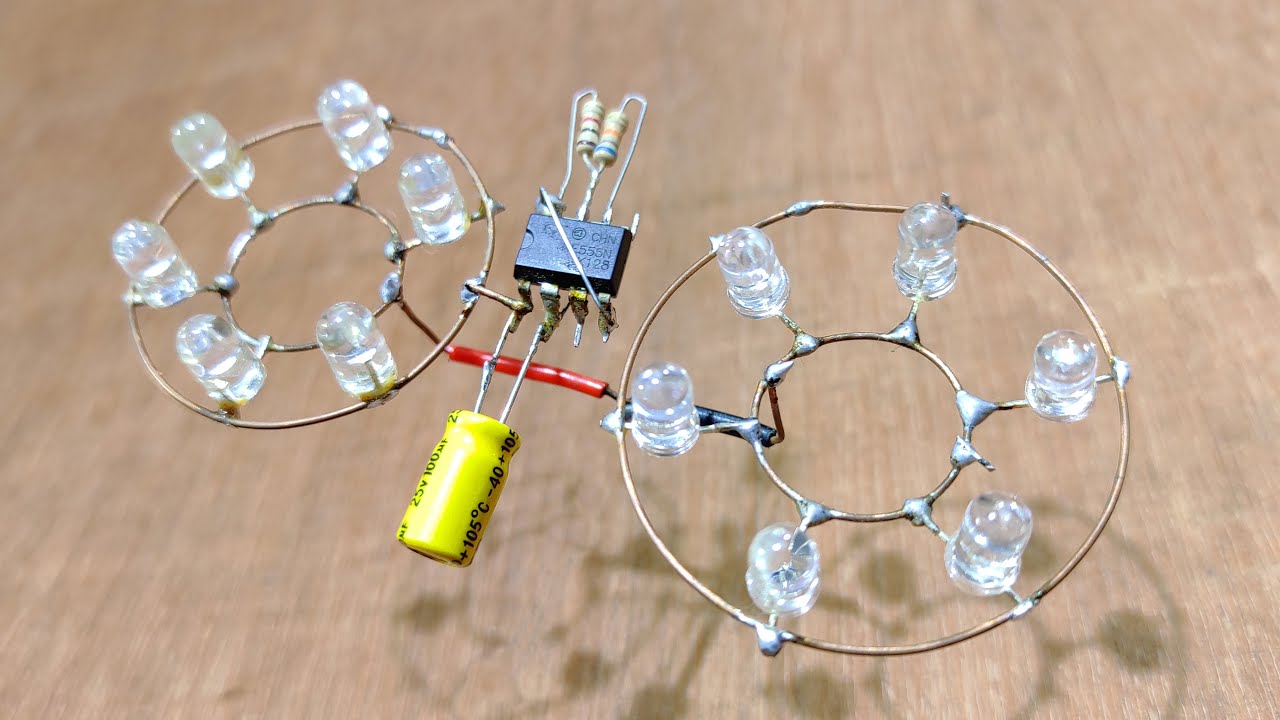 How To Make An LED Flasher Circuit With A 555 Timer Chip