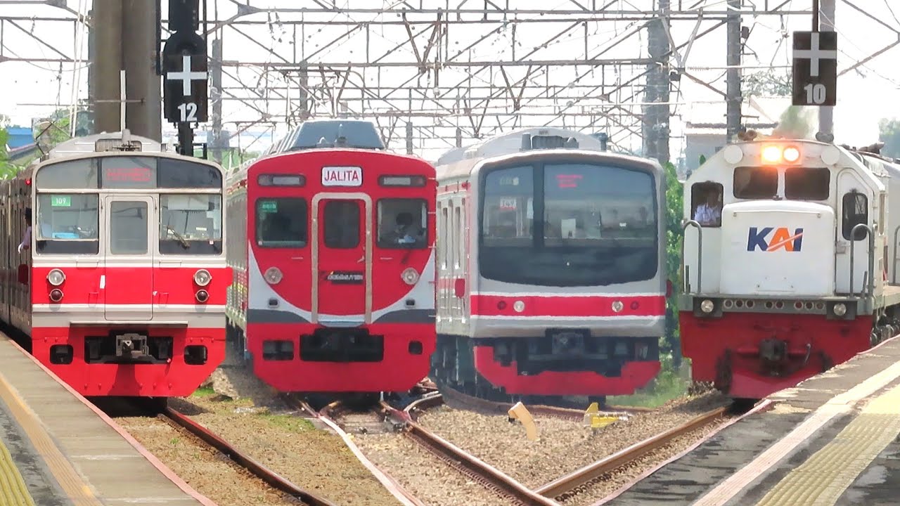 PASUKAN KERETA API & KRL PADATI STASIUN DEPOK : KRL JALITA, JR 203, JR 205 Marchen, TM 6000, CC 201