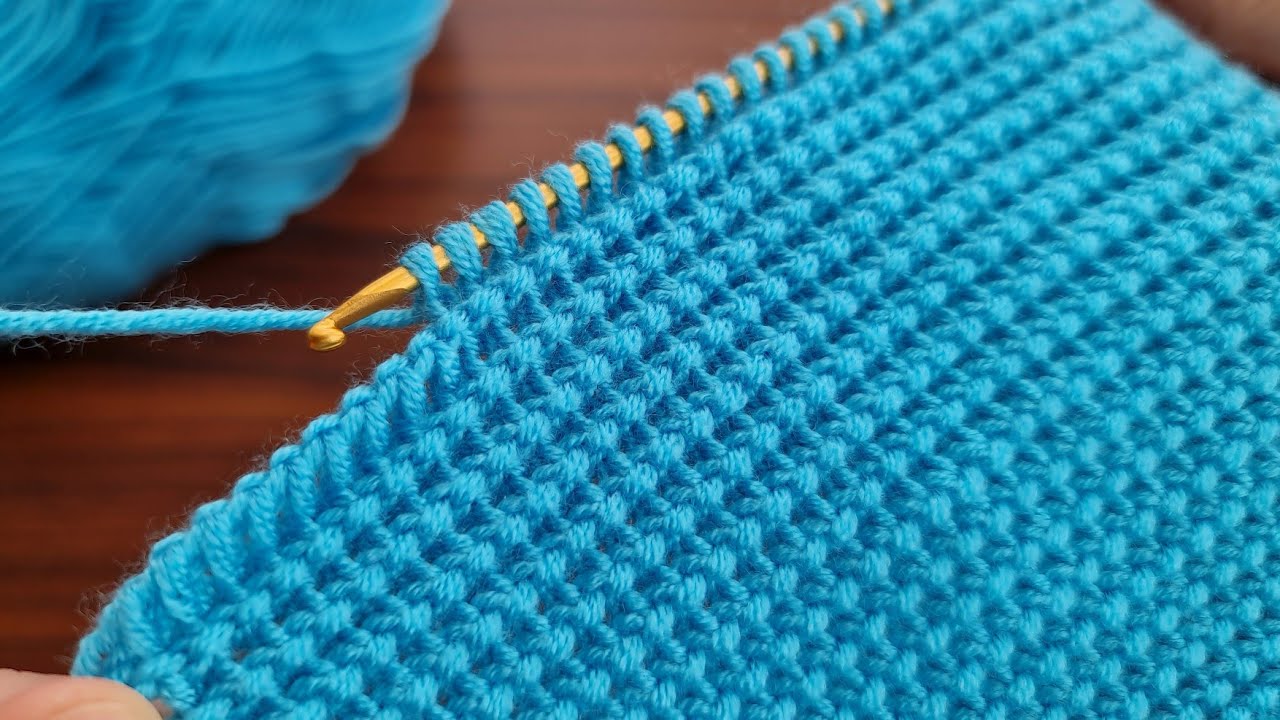 Super Very Very Easy Tunisian Knitting Model - Çok Kolay Tunus İşi Örgü Modeli Yapımı