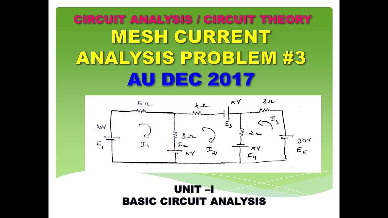 Mesh current analysis problem 3 | Mesh analysis problem | Circuit analysis | circuit theory