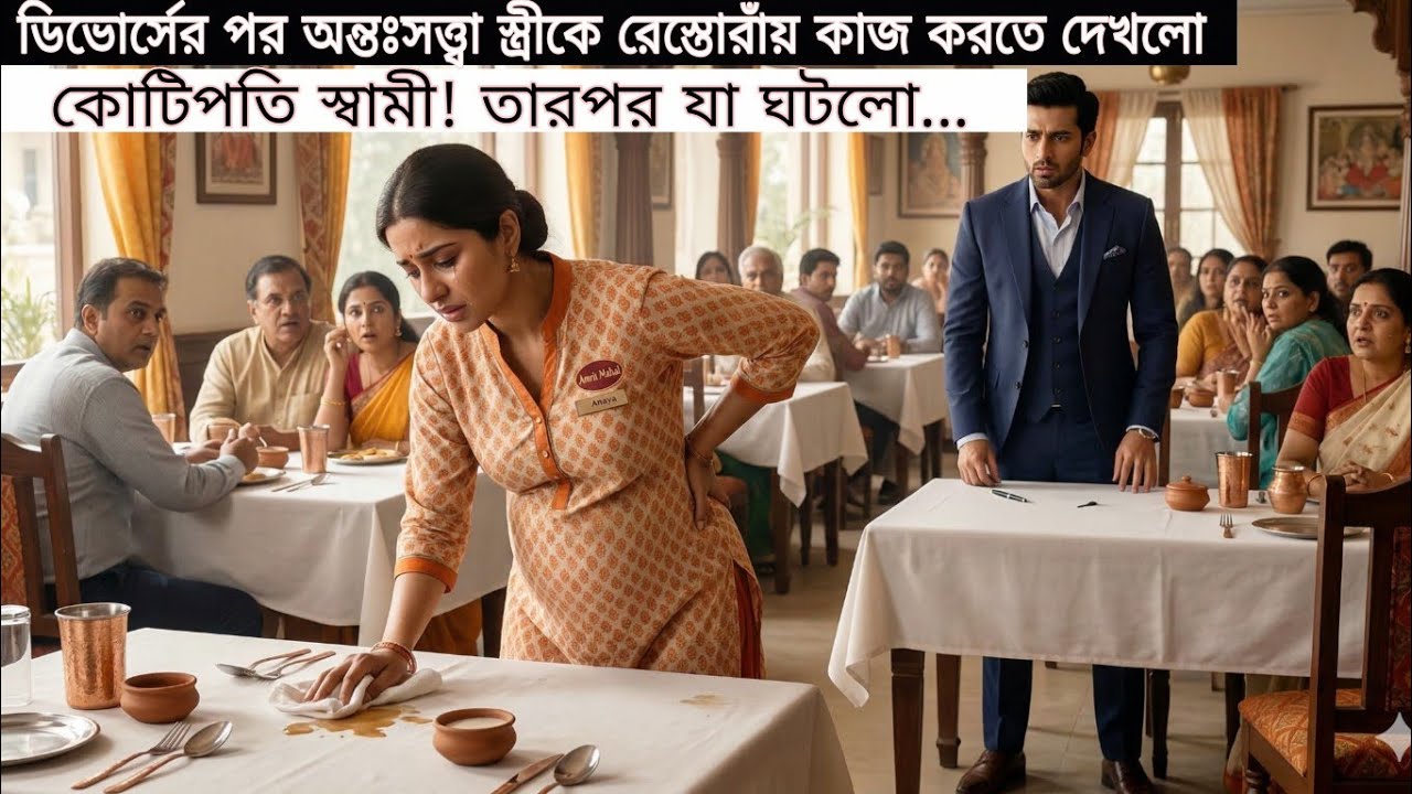 কোটিপতি যখন তার গর্ভবতী স্ত্রীকে রেস্টুরেন্টে কাজ করতে দেখেন...