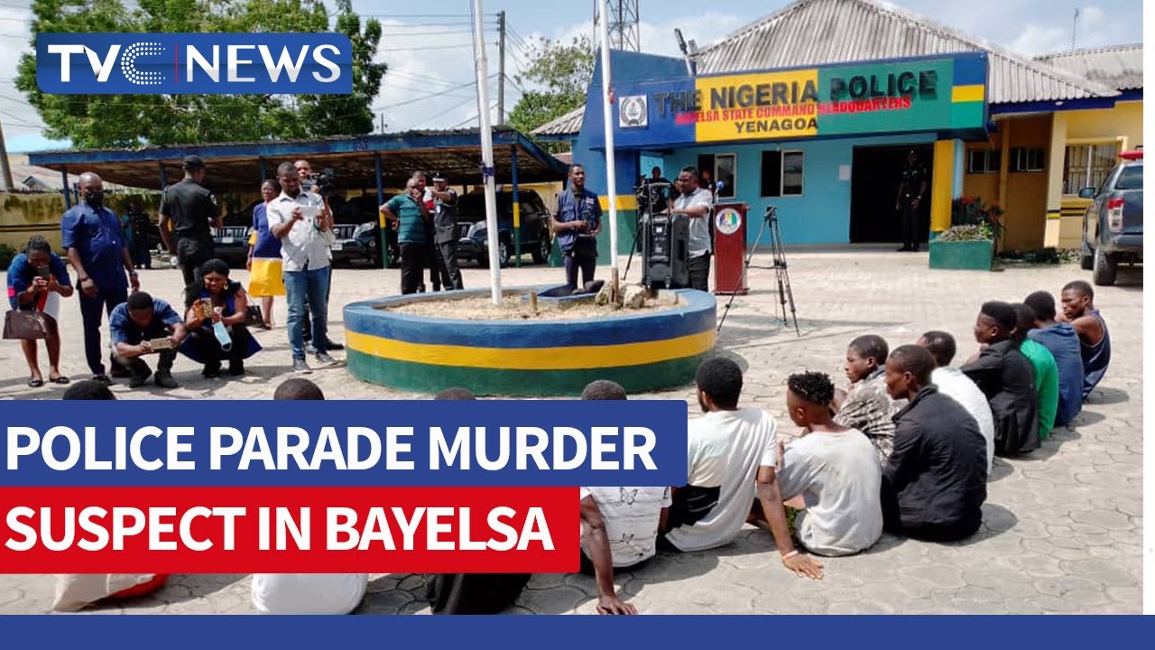 WATCH: Police Parade M#rder Suspect, 12 Others In Bayelsa