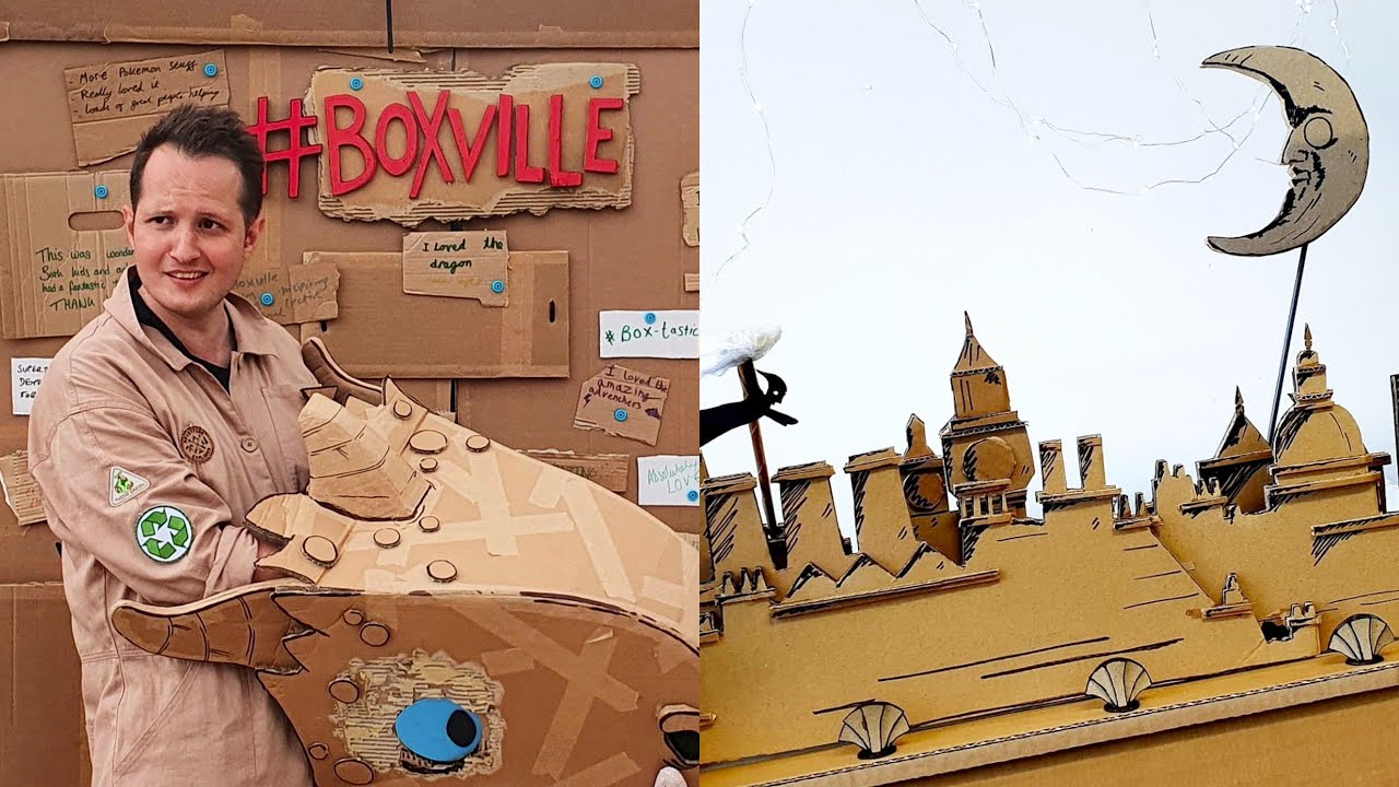 Theatre designer creates sets, props and puppets entirely from reused cardboard | SWNS