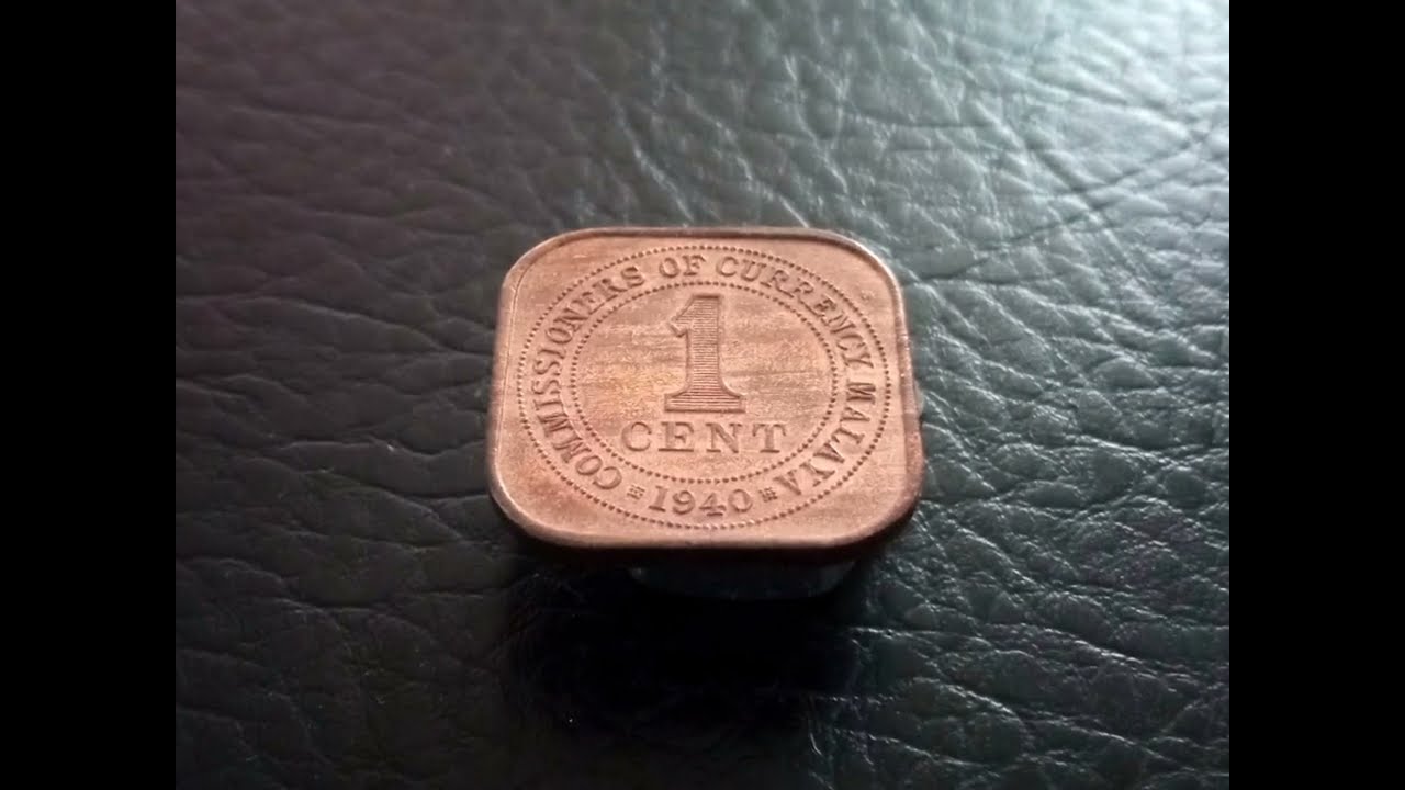 How look square Malaya 1 Cent 1940? Rare Asian coins Full HD Clip 🌴