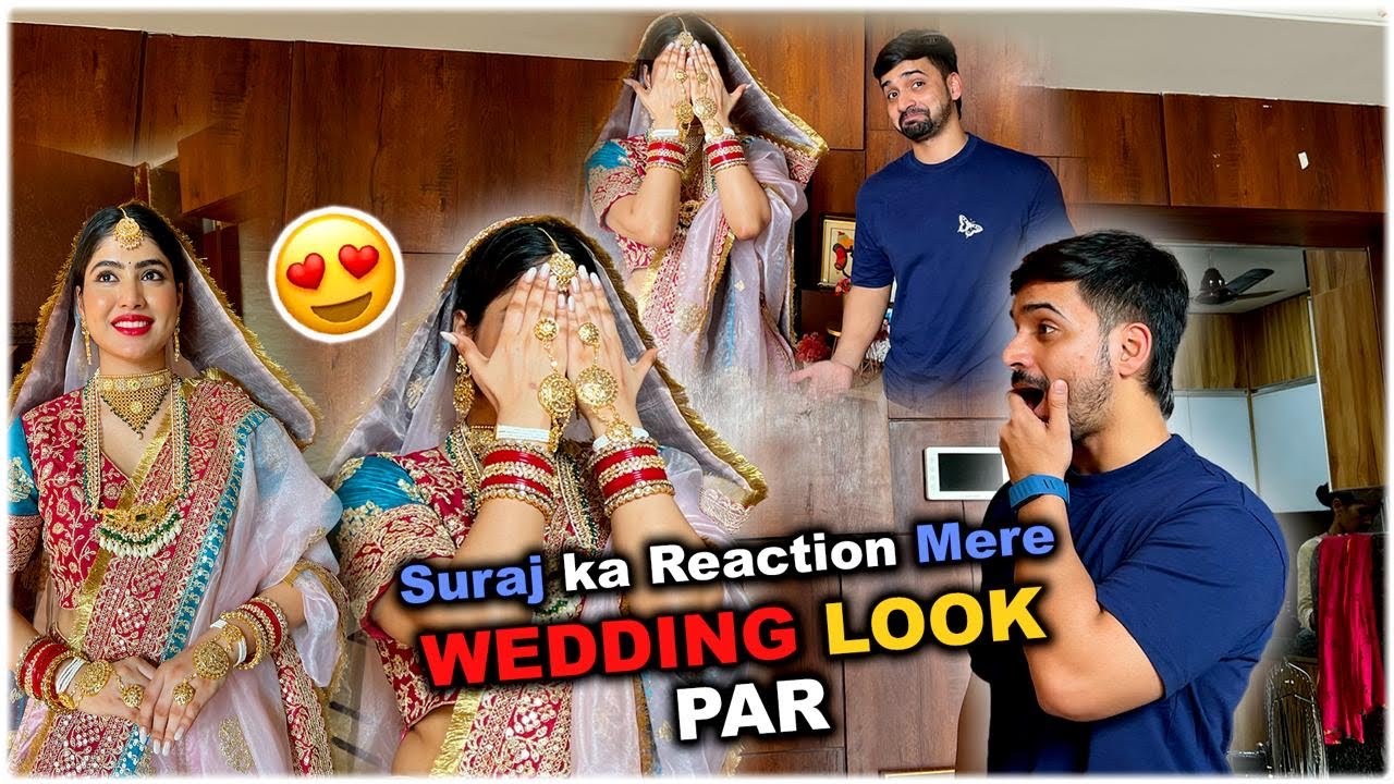 Suraj’s reaction on my Radhika merchant wedding look recreation ❤️