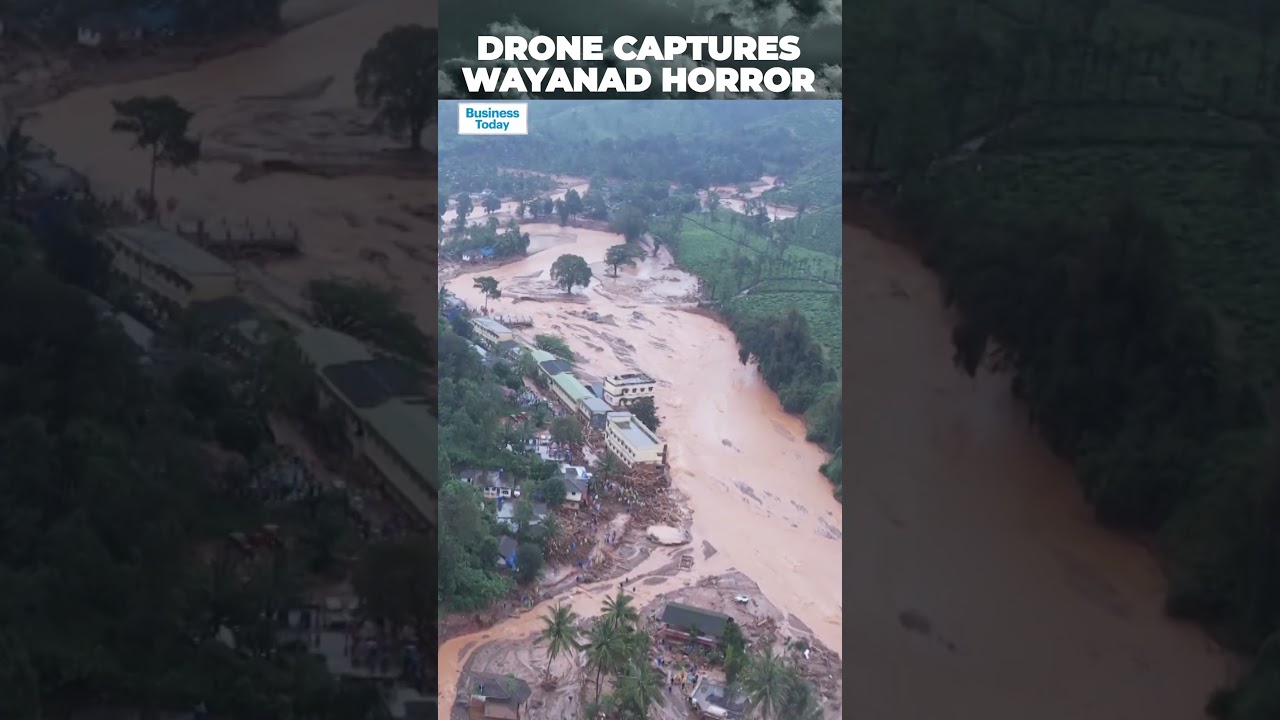 Ongoing Search And Rescue In Wayanad Landslide, Drone Footage From Chooralmala