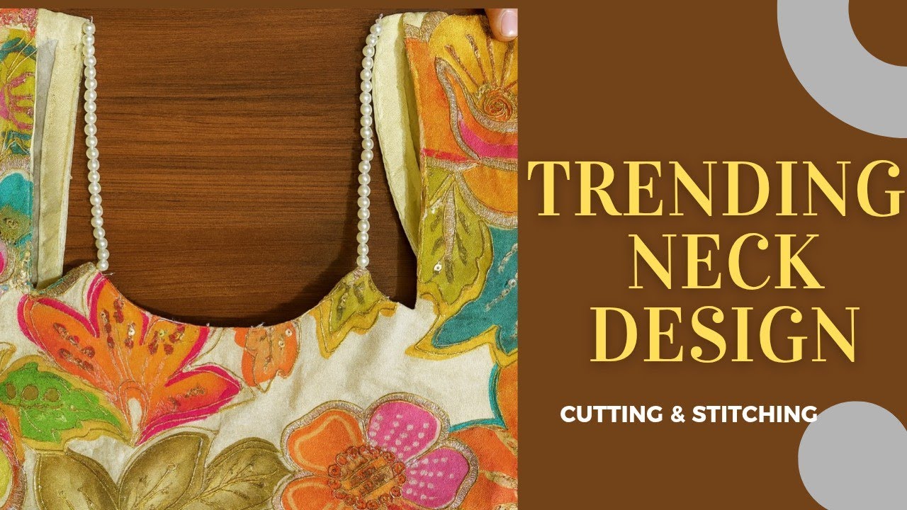 New Kurti Neck Design Cutting & Stitching || new kurti neck with pearls / beads / moti full video 