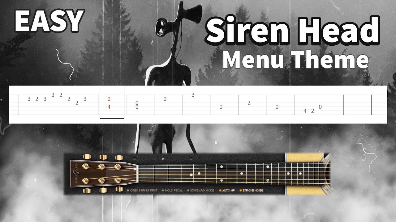 Siren Head - Menu Theme Song  - EASY Guitar tutorial (TAB)
