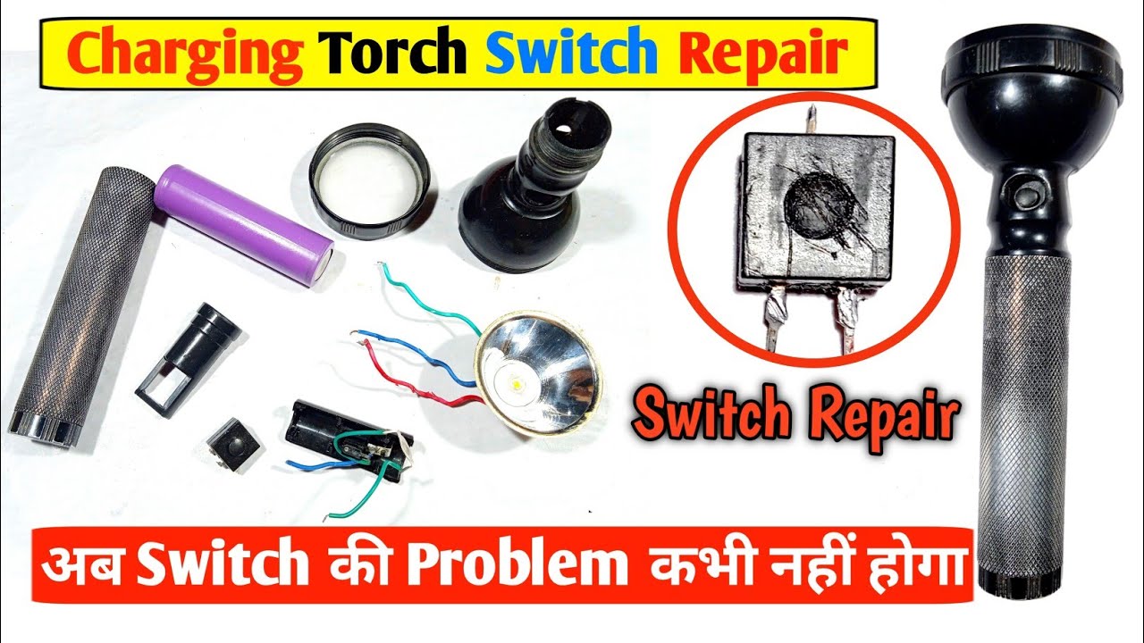 Charging Torch On Off Switch Problem Repair | JYSuper Rechargeable Led Torch Light Repair