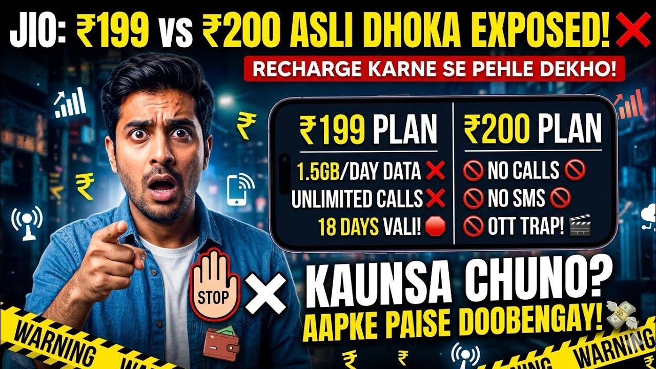 Never Buy This Jio Recharge Plan! 🛑 Jio ₹199 vs ₹200 Plan Exposed!