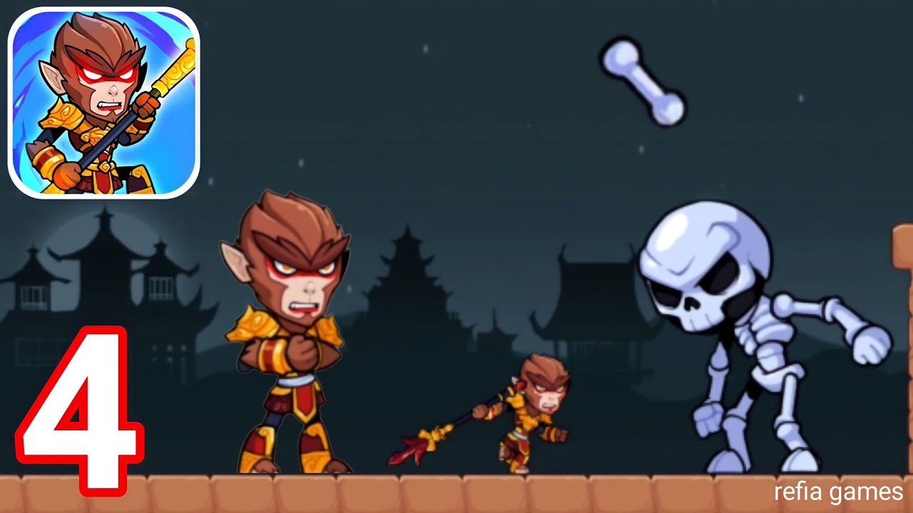 Monkey King : Myth Of Skull - gameplay Walkthrough Part 4 Level 19 - 24 Skeleton ( iOS, Android )
