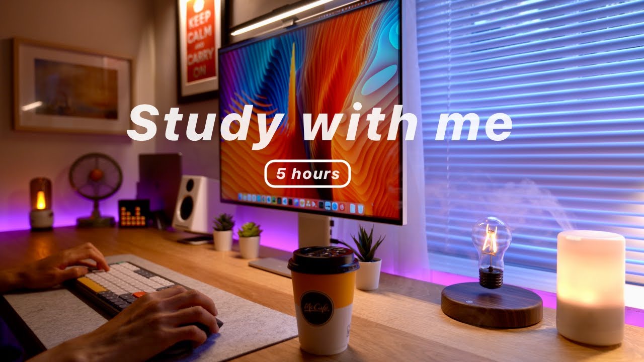 5-Hour Study with Me | Pomodoro Timer, Lofi Relaxing Music | Day 59