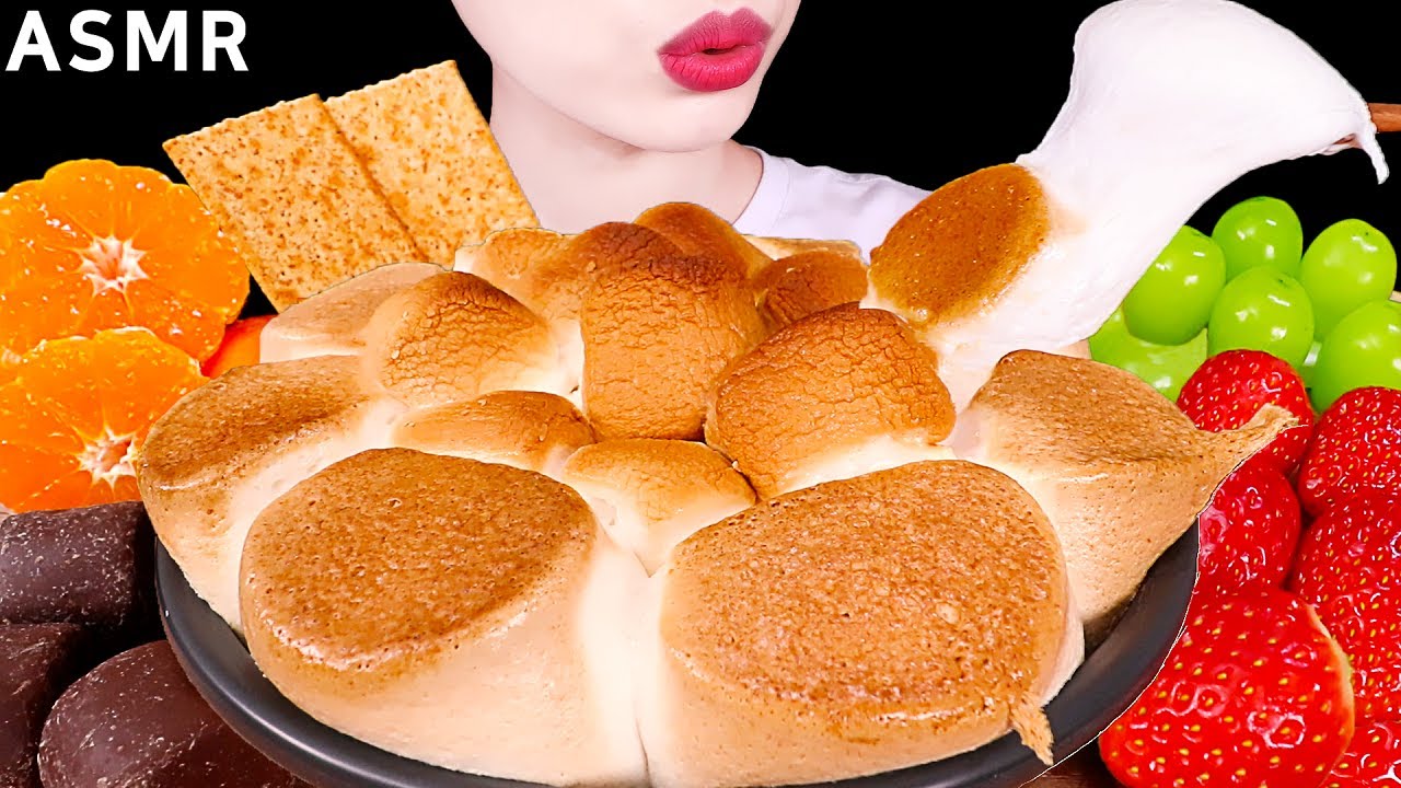 ASMR MUKBANG｜NUTELLA S'MORES DIP, FRESH FRUITS, CHOCOLATE 누텔라 스모어딥, 과일, 초콜릿 마시멜로 EATING SOUNDS 먹방