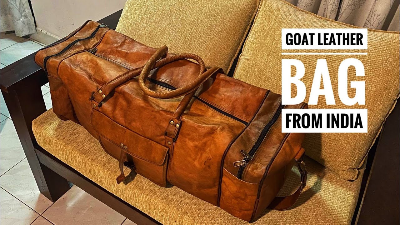 Genuine Goat Leather Travel Bag from India