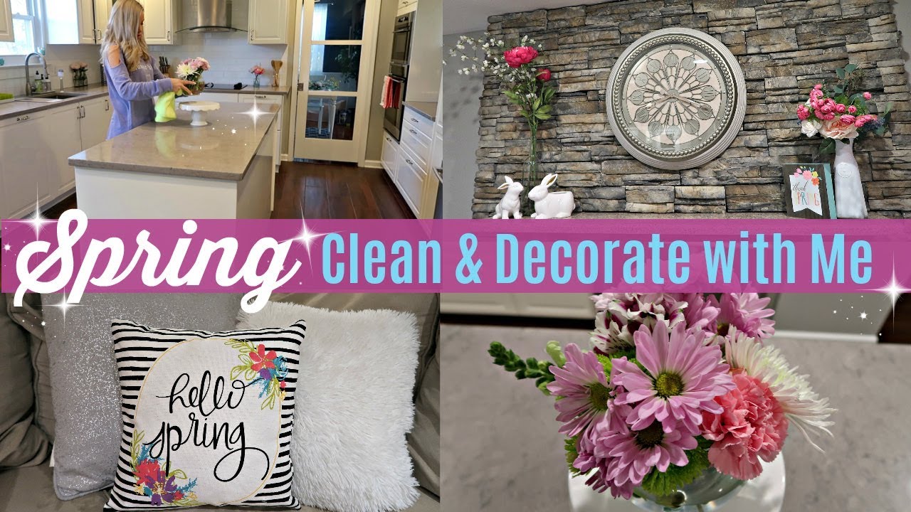 SPRING CLEAN & DECORATE WITH ME 2018 // CLEANING MOTIVATION // SPRING DECOR /BEAUTY AND THE BEASTONS