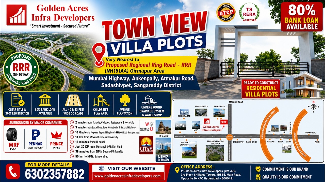 A Prestigious Open Plot Town View Duplex Villa Project by Golden Acres Infra Developers, Sadashivpet