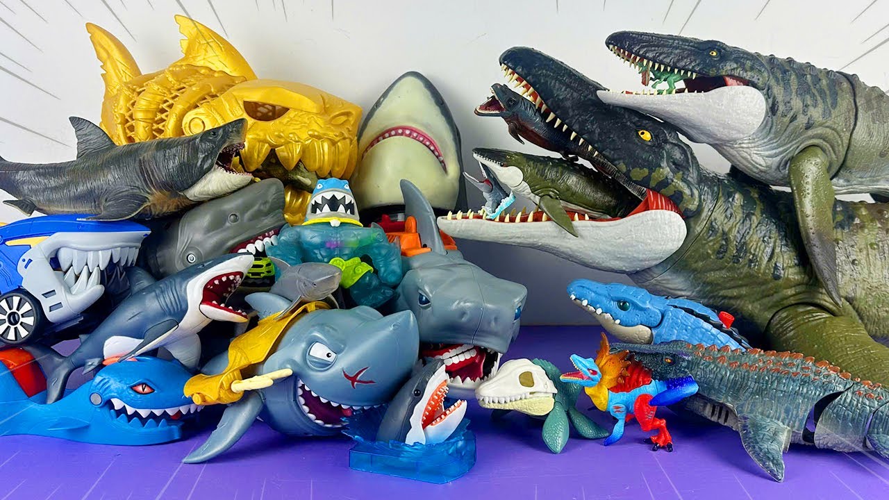 Bộ Sưu Tập Cá Mập Megalodon Vs Khủng Long Mosasaurus Ai Sẽ Chiến Thắng Đây ? Nhiều Kiểu Dáng Độc Lạ