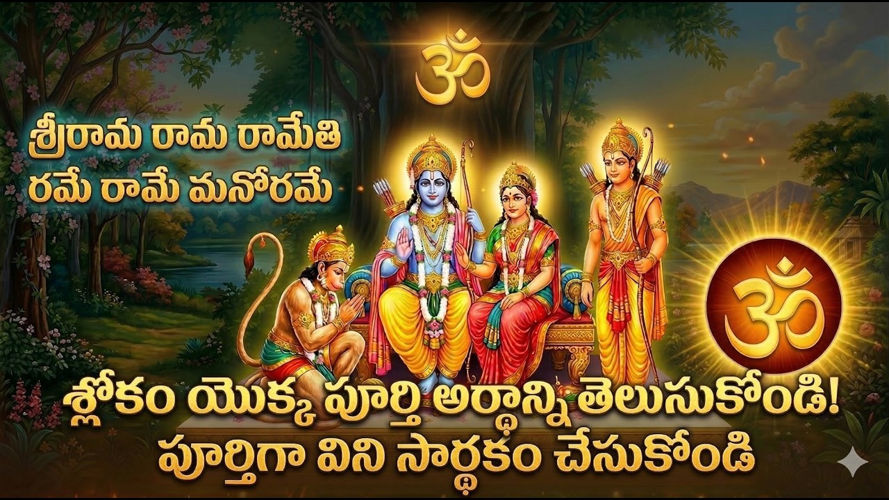 శ్రీరామ రామ రామేతి శ్లోకం పూర్తి అర్థం మరియు విశిష్టత | Sri Rama Rama Rameti Meaning in Telugu