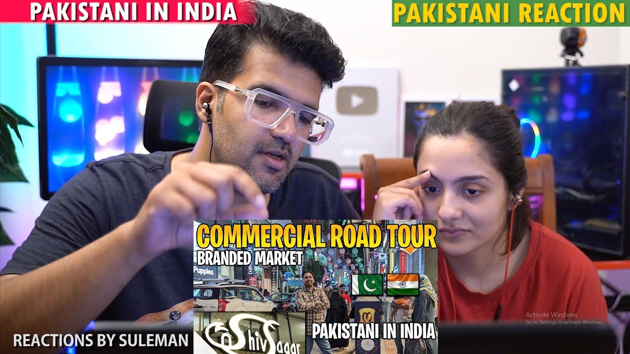 Pakistani Couple Reacts To Commercial Road Tour & Food | Pakistani In India | Indian Food