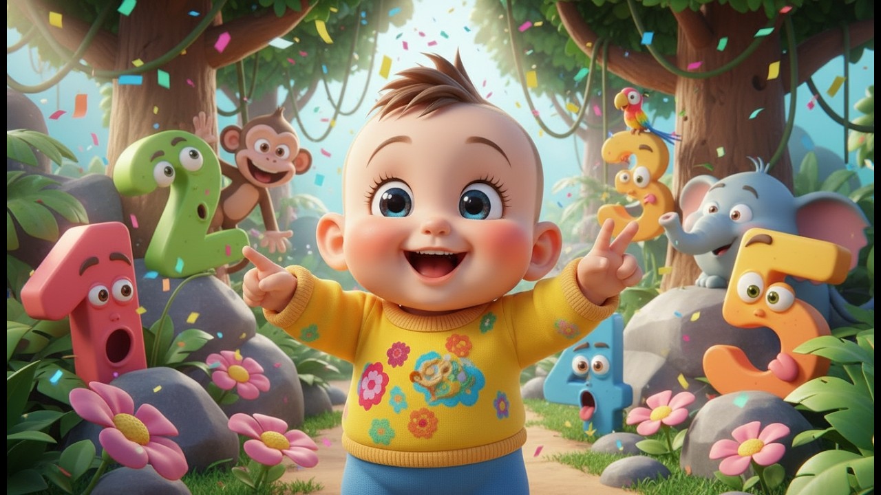 Aventura de las escondidas con números | canciones infantiles | Canción para bebés, Aprendizaje