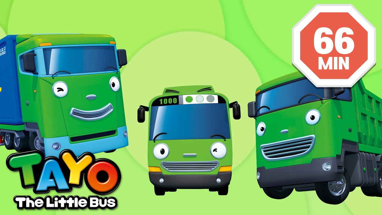 Tayo English Episode | 💚Green Vehicles Compilation💚 | Cartoon for Kids | Tayo Episode Club