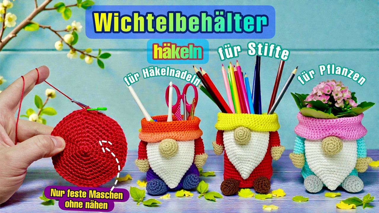 Kein Nähen! So einfach häkelst du diesen süßen Wichtel-Organizer