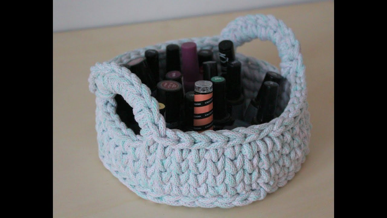 How to crochet a basket, knit stitch. Koszyk na szydełku, ścieg tkany.