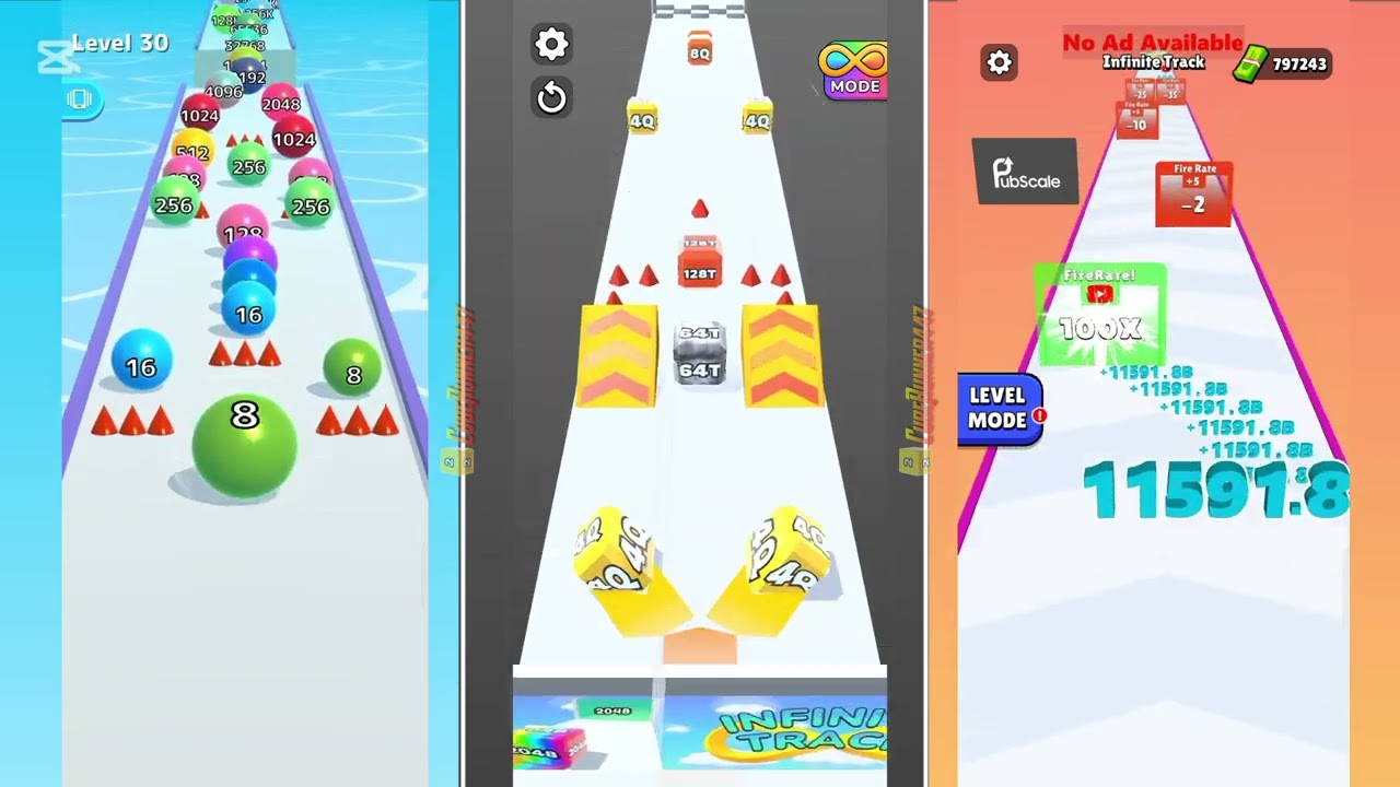 Jelly Run 2048 vs Ball Run 2048 vs Number Run Race 3 in one Gameplay | Run & Merge #25