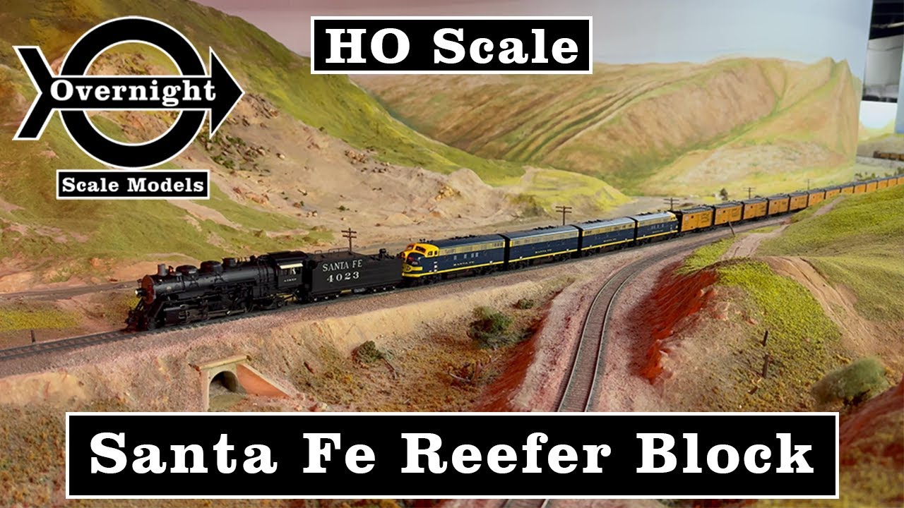 HO Scale ATSF 2-8-2 Mikado and F3 ABBA Reefer Block on Tehachapi Pass