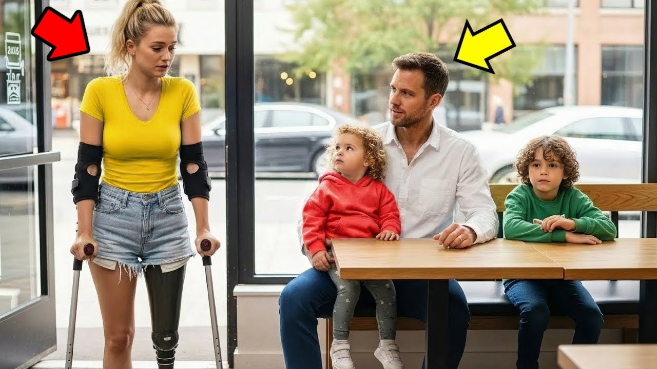 “PUEDO SENTARME Aquí”, dijo la Joven con Prótesis de Pierna... Lo que dijo Sorprende al Papá Soltero