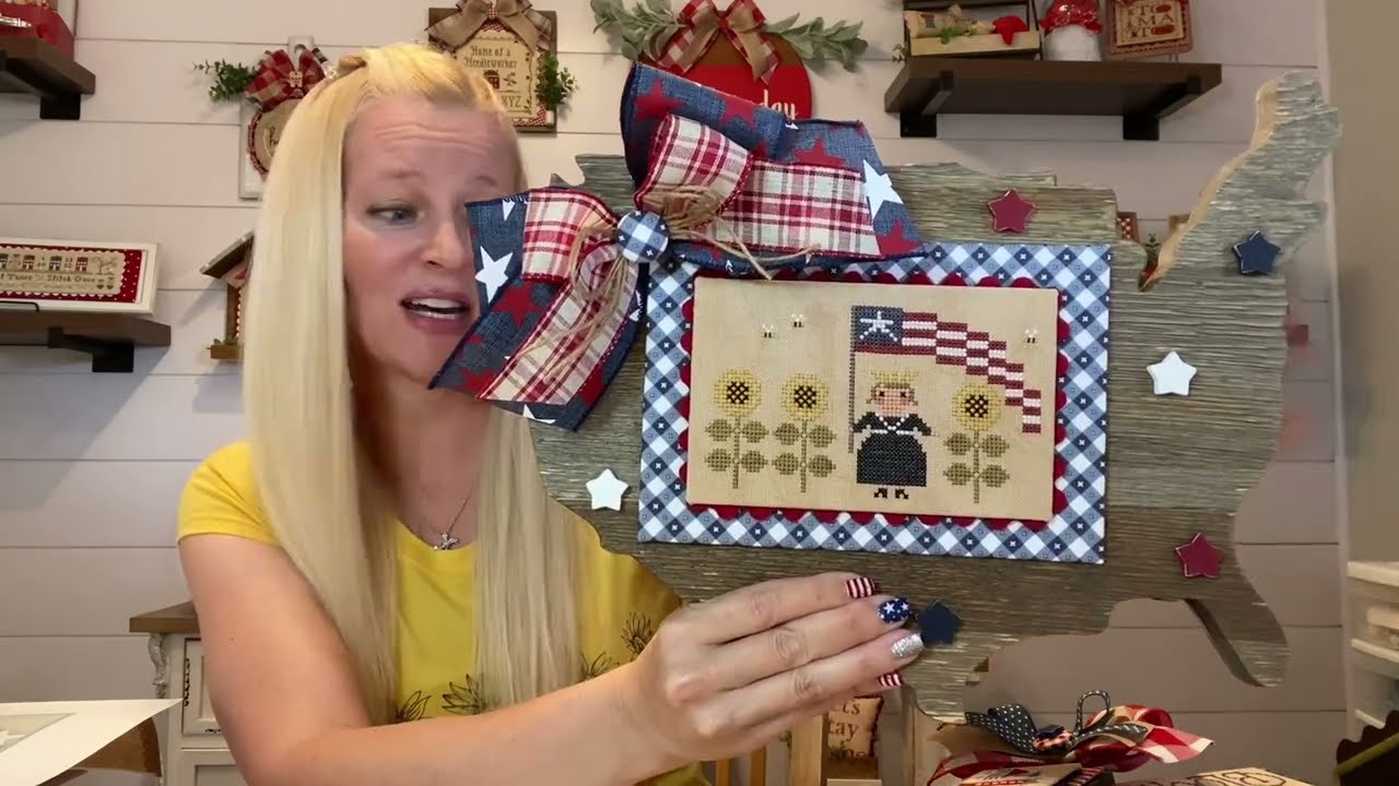 Flosstube # 54 Javagirlstitches Patriotic finishes, displays and more😊