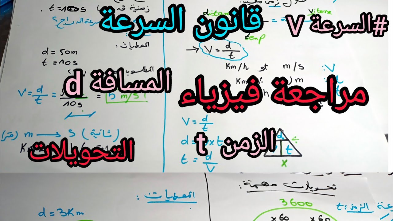 مراجعة  درس مفهوم السرعة  السنة الثانية متوسط #شرح_مبسط