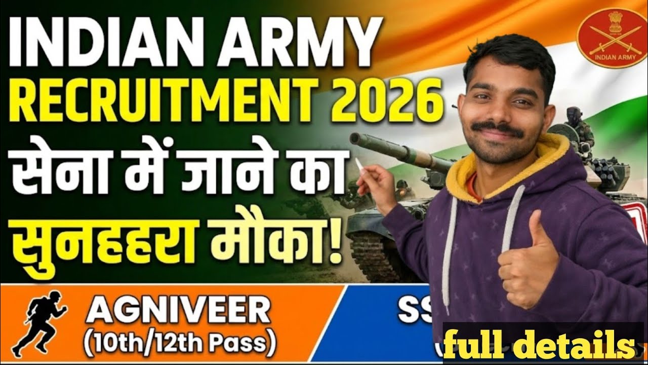 Indian Army Recruitment 2026 | Agniveer Army Bharti 2026 | 10th/12th Pass के लिए सुनहरा मौका | Full