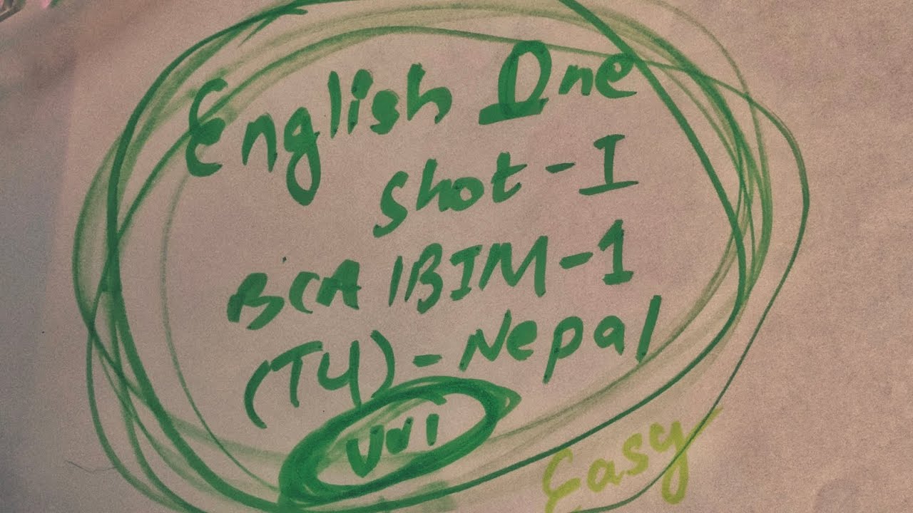 TU English One Shot (BCA-1 and BIM-1) || Part 1 || Chapter 1 to 8
