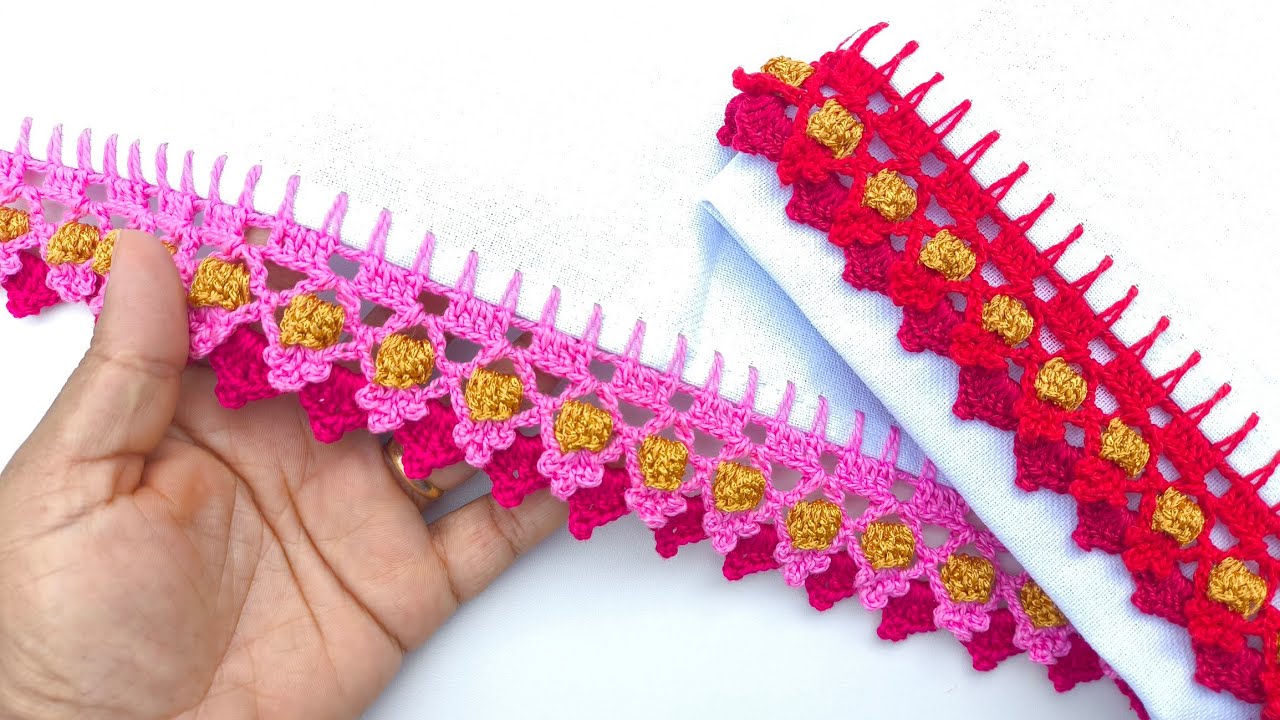 BICO DE CROCHÊ PARA PANO DE PRATO FÁCIL E RÁPIDO 🌷