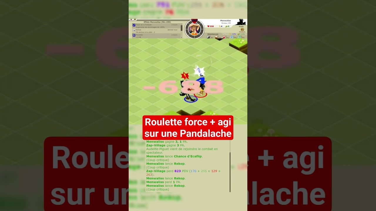 Roulette force + agi sur une Pandalache #dofus #dofusretro #pvp