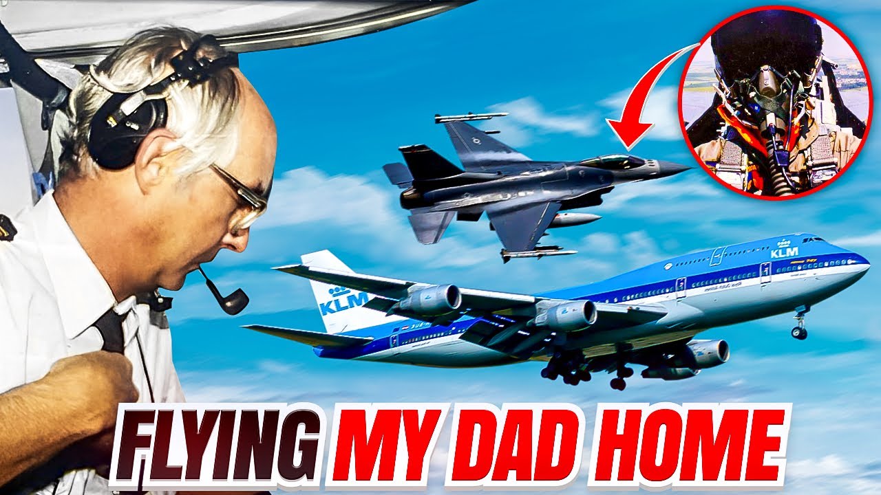 Pilot Flies Father Home in Fighter Jet alongside Boeing 747