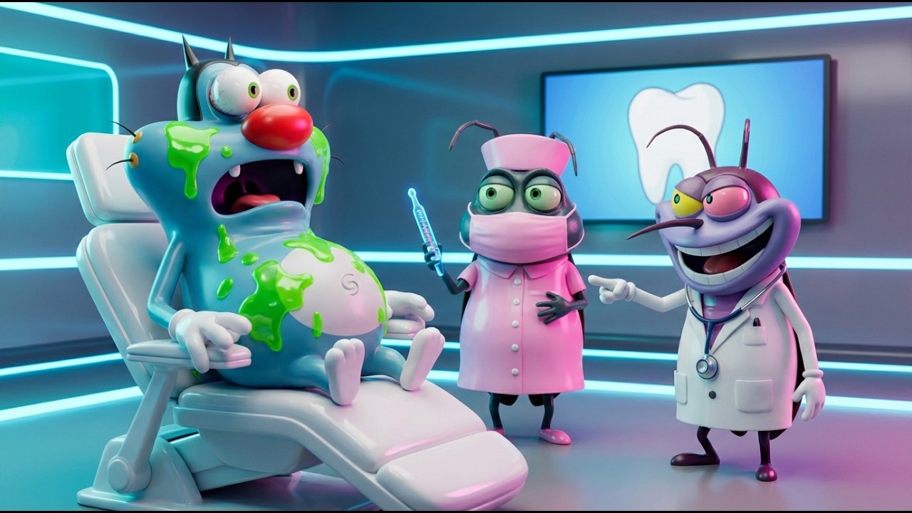 Oggy at the Dentist! Crazy Tooth Doctor 😂 | Oggy and the Crazy Tooth Doctors | Funny Oggy Animation