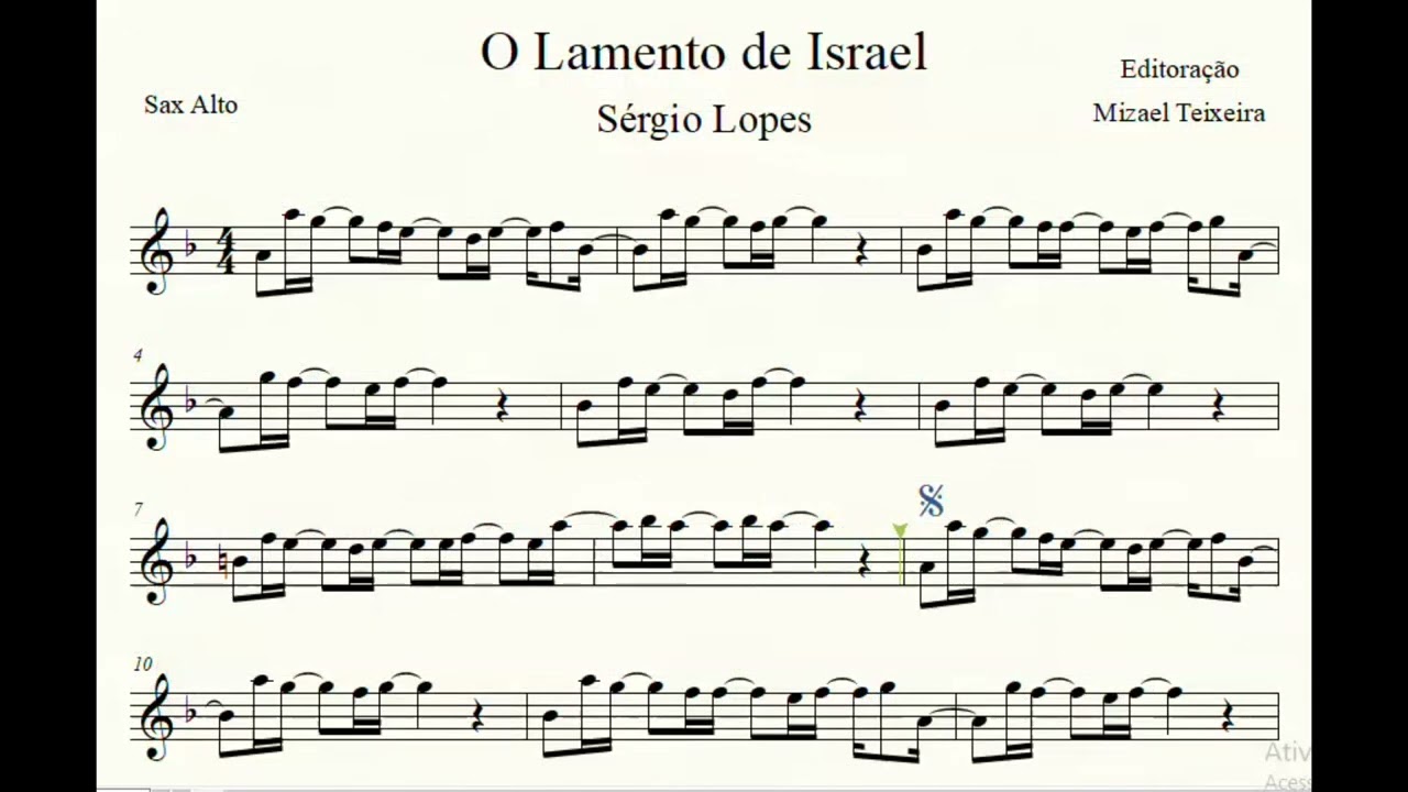 O Lamento de Israel - Partitura - Sax Alto