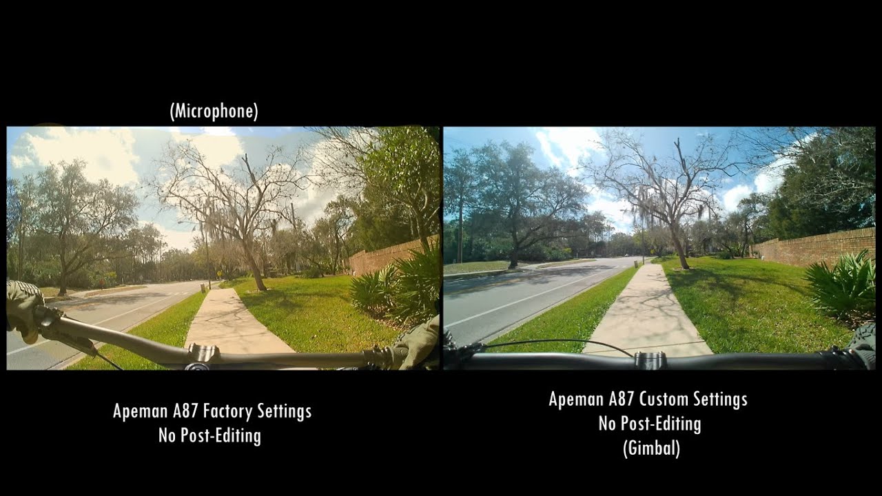 Apeman A87 || Factory Settings vs. Custom Settings w/Gimbal Comarison || Feel free to ask questions!