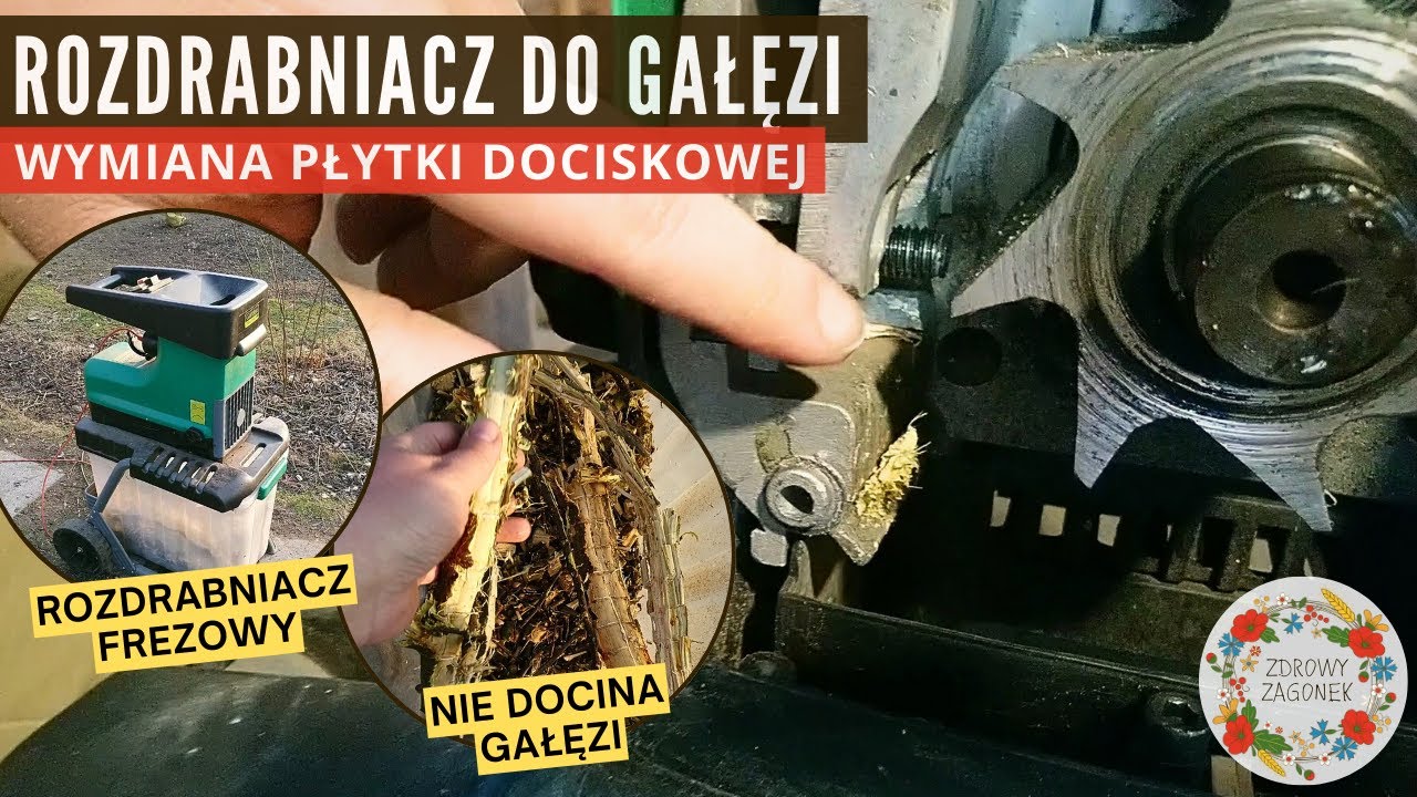 Frezowy elektryczny rozdrabniacz do gałęzi - naprawa. Jak wymienić płytkę dociskową krok po kroku