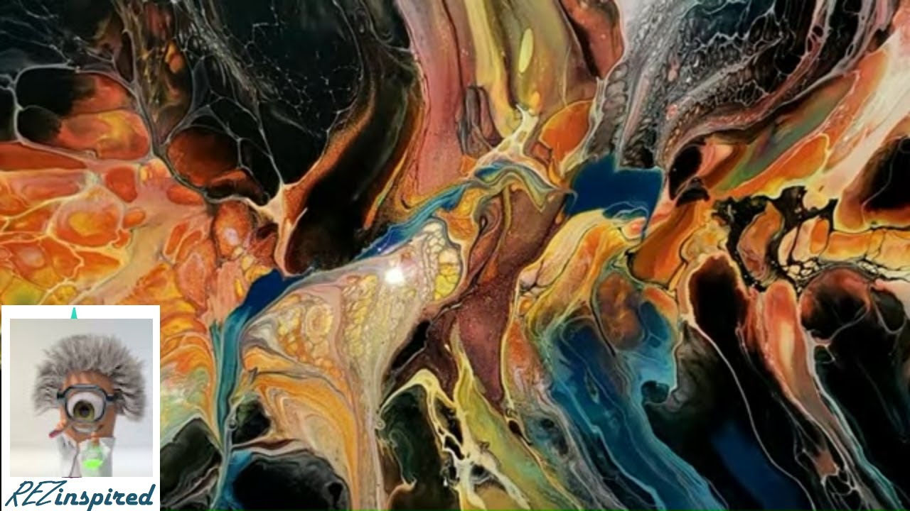 Use Black & keep bright Colors! - Acrylic Pouring Swipe Technique / Bloom Technique - Jenn Neil
