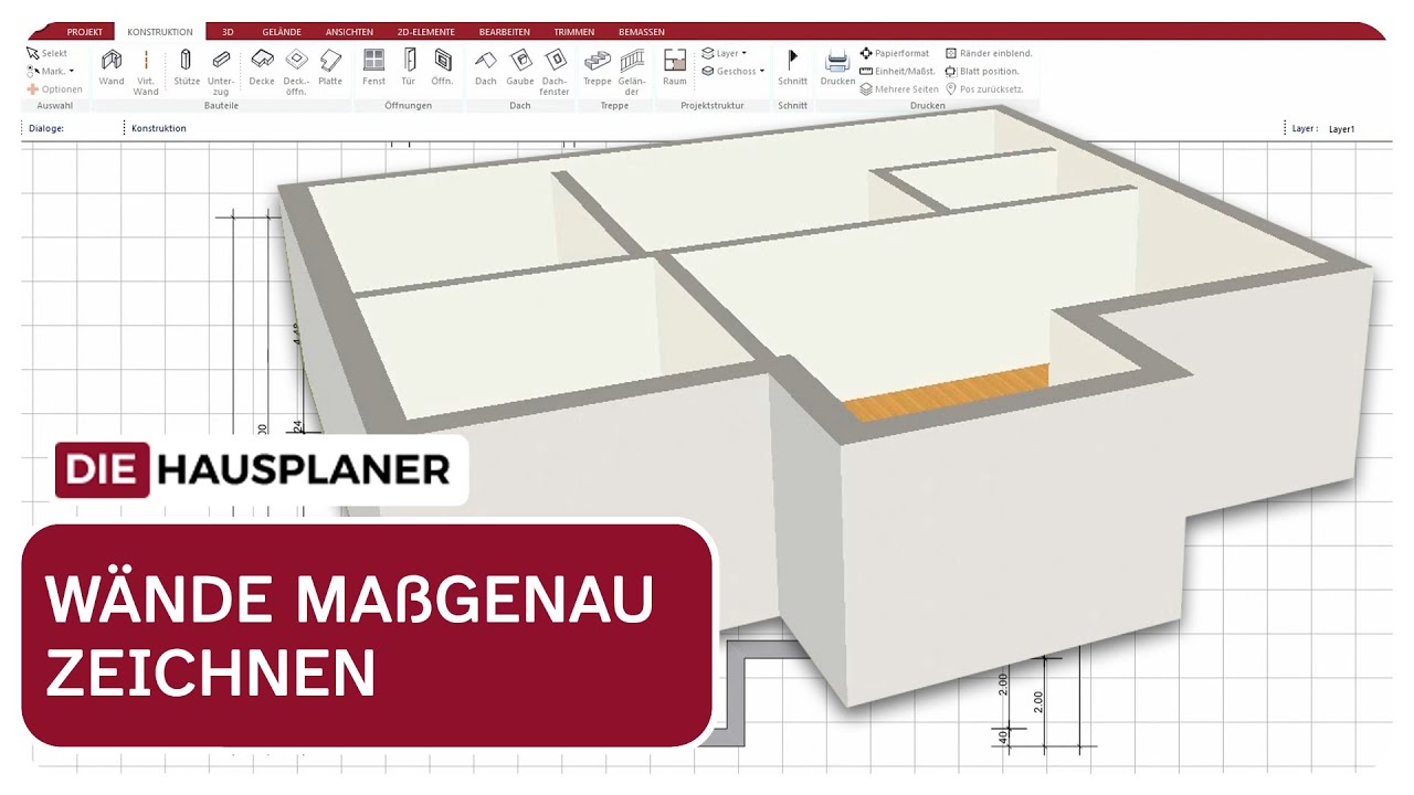 Wände maßgenau zeichnen im 3D HAUSPLANER